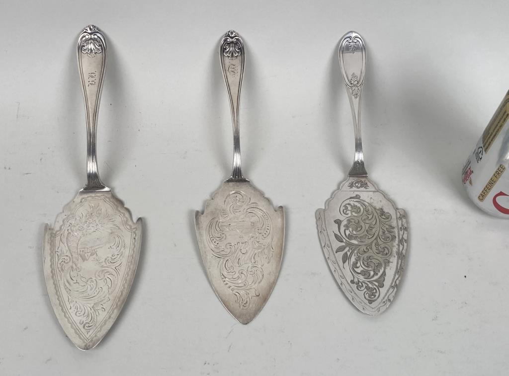 Three Silver Pie Servers, 19th C. (1 of 6)