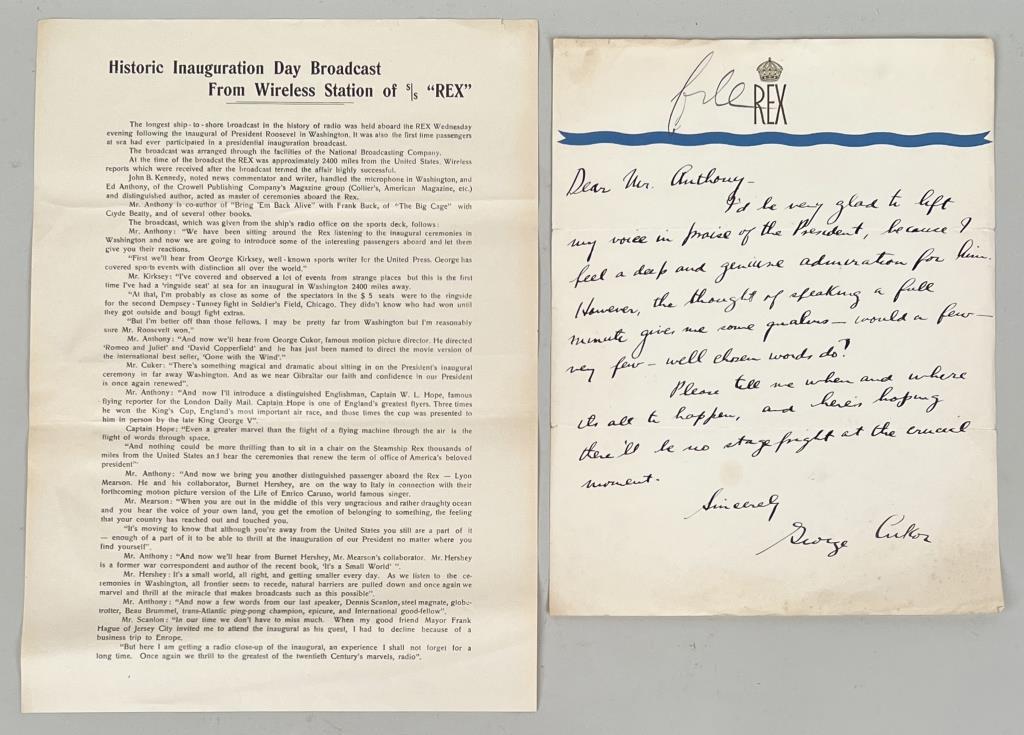 George Cukor Signed Letter (1 of 4)