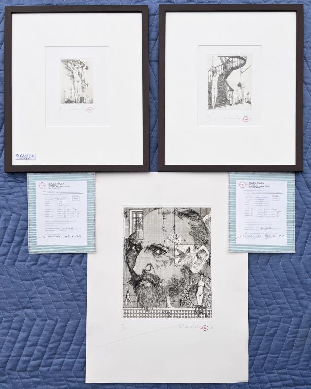 Nikola,Group of Three Etchings: Nikola Nikola (Canada, b.1943). Comprising "Van Gogh", "Venus I" and "Venus II", each signed and numbered, the latter two framed, each frame size: 14 3/8" high, 12 3/8" wide. One unframed size: 18" hi