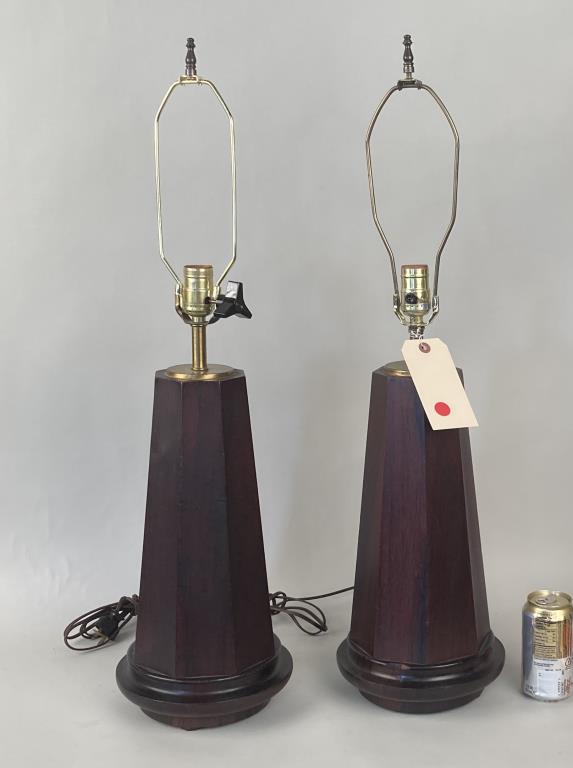 Pair Rosewood Veneer Classical Piano Legs As Lamps (1 of 4)