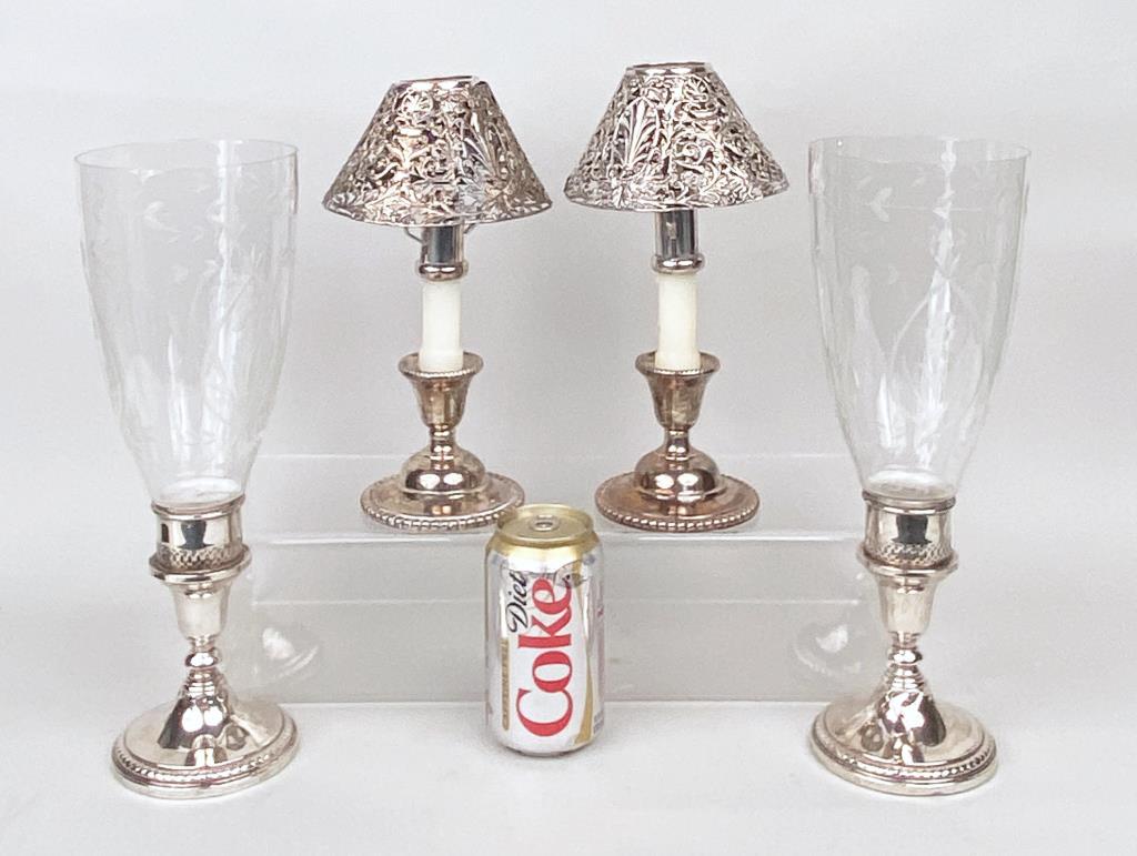 Two Pair Weighted Sterling Candlesticks (1 of 5)