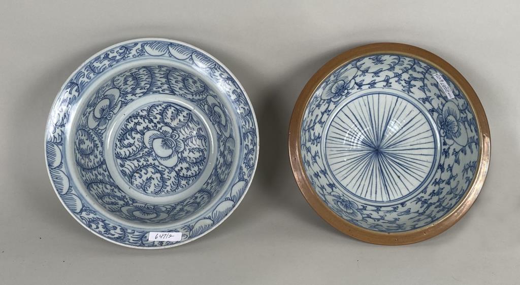 Two Chinese B/W Porcelain Wash Basins (1 of 5)