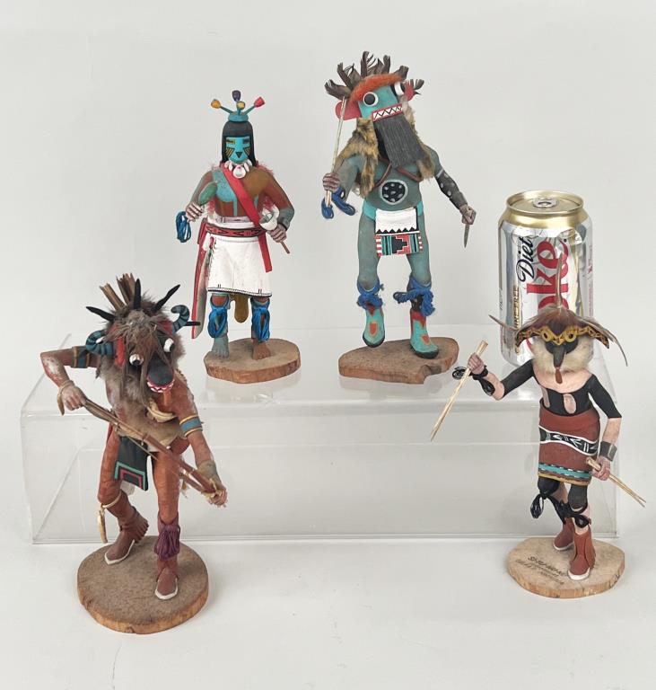 Four Native American Carved Wood Kachina Figures (1 of 6)