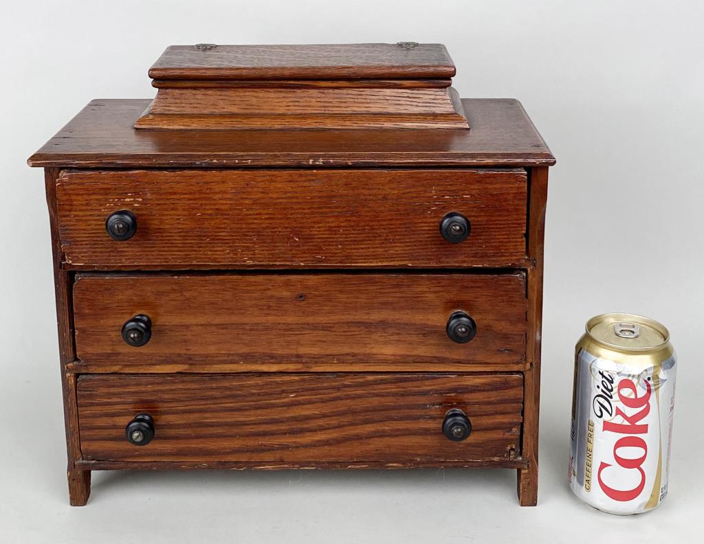Miniature Oak Chest, Late 19th Century (1 of 6)