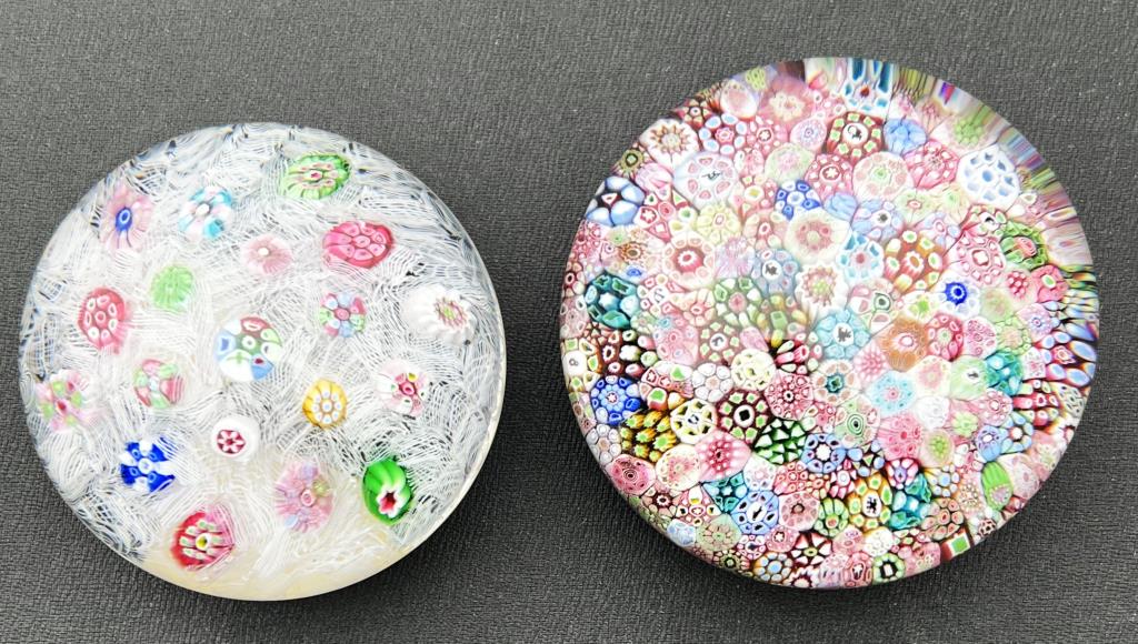 Two Baccarat Millefiori Paperweights (1 of 6)