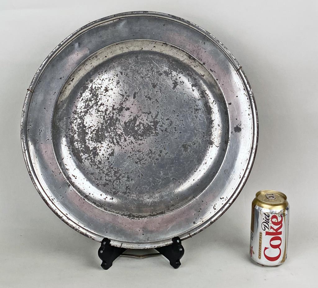 Large Marked English Pewter Deep Bowl Charger (1 of 4)