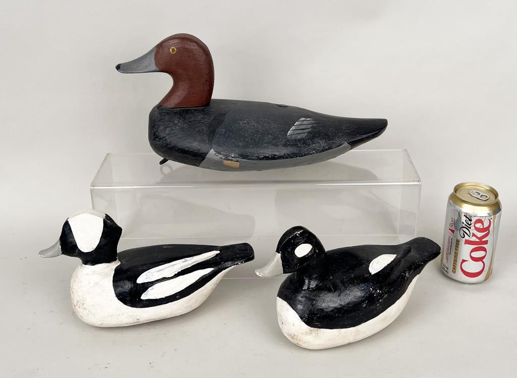 Group of Three Carved and Painted Duck Decoys (1 of 5)