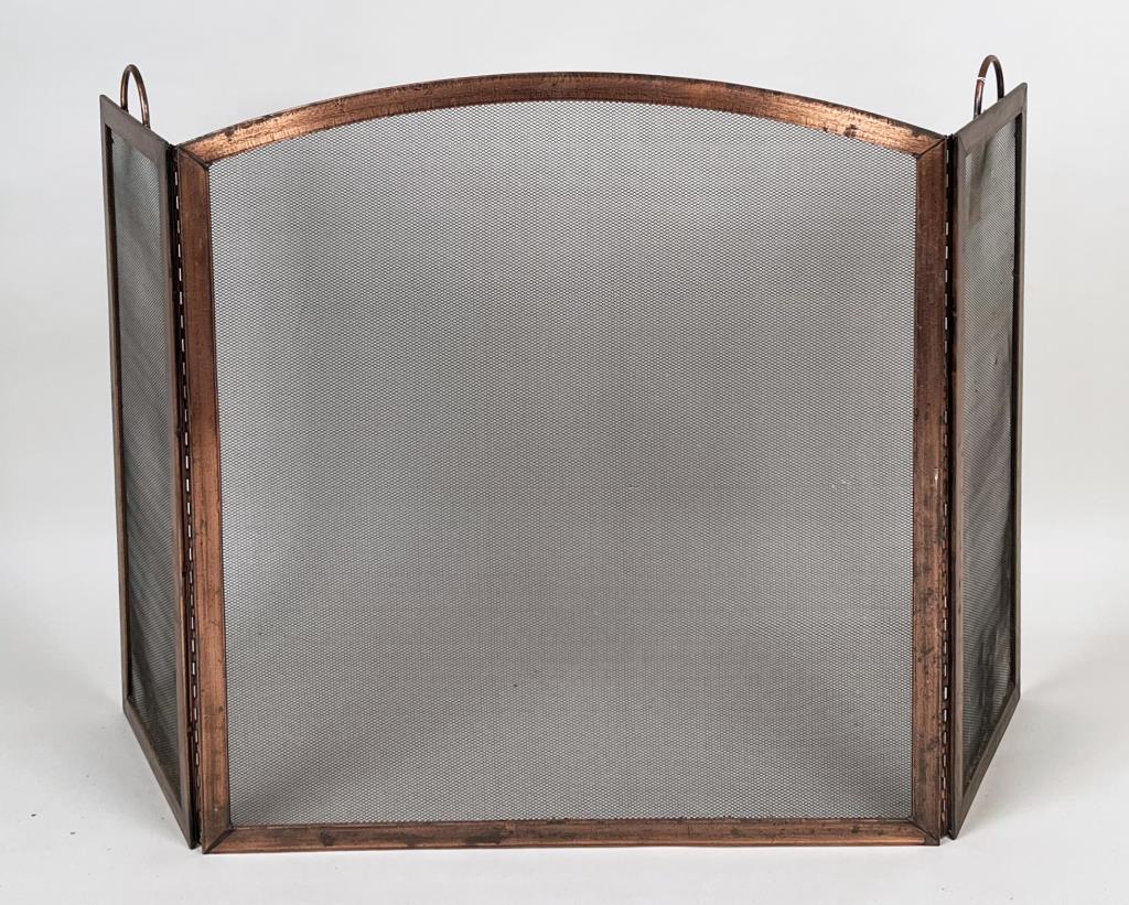 Arts & Crafts Style Bronze Arched Fireplace Screen (1 of 3)
