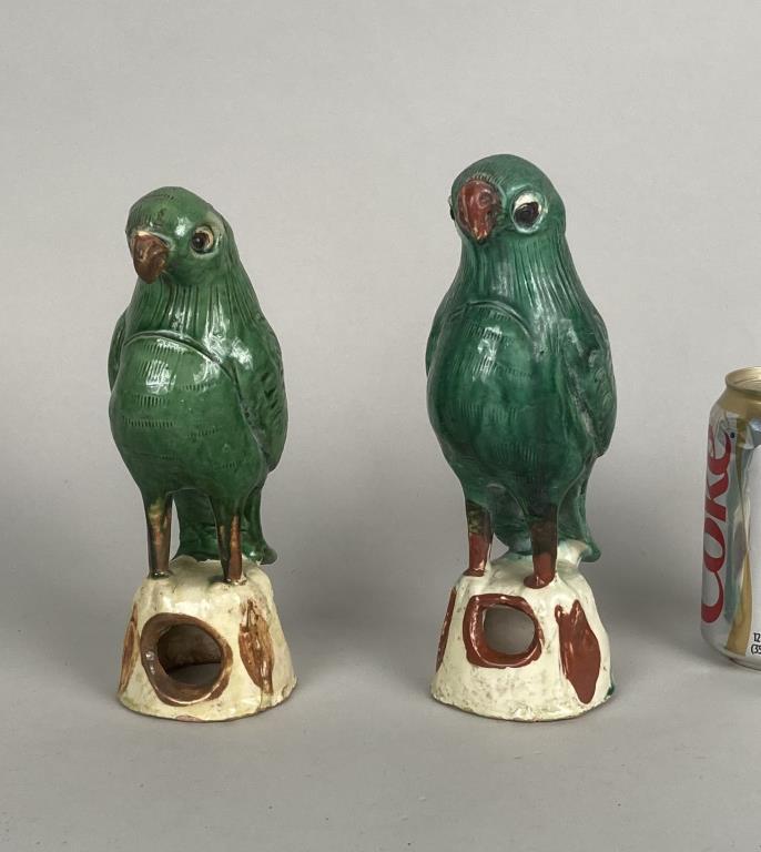 Pair Chinese Porcelain Parrots (1 of 4)