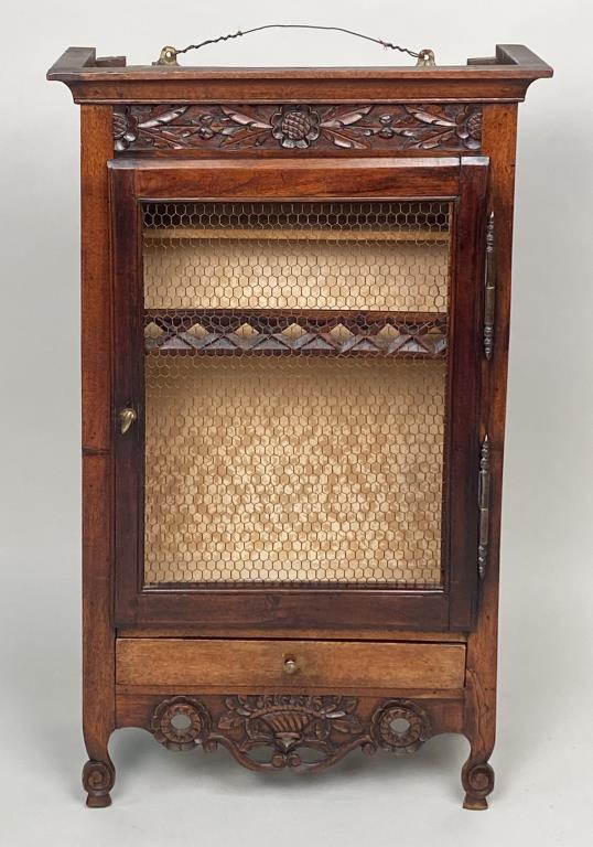 French Provincial Walnut Hanging Cabinet (1 of 7)