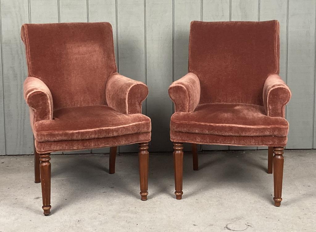Pair Late Regency Upholstered Easy Chairs (1 of 4)