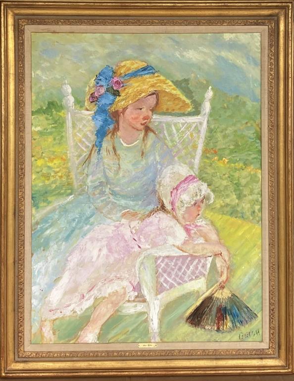 Beich, Impressionist O/C Girl In White Lawn Chair (1 of 4)
