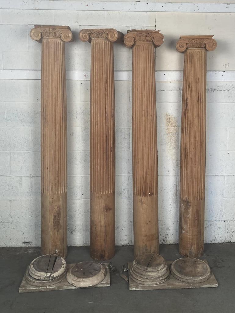 Four Carved/Fluted Wood Architectural Columns (1 of 10)