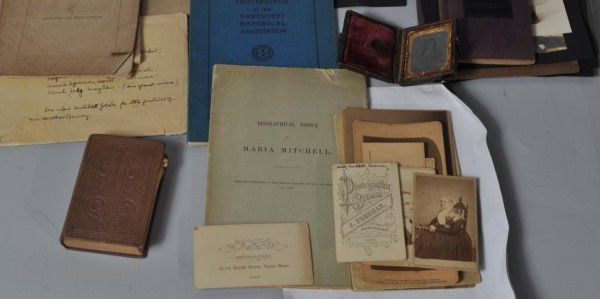 Group Nantucket Related Ephemera Items: An interesting group of Nantucket ephemera, all relating to the Mitchell and Barney families, comprising early photographs, Nantucket Historical Association, biographical, and civic pamphlets, newspap