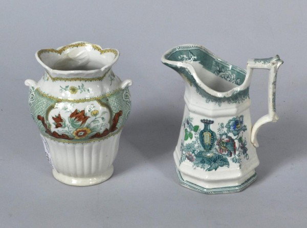 Two Mason's Ironstone Items: Two Mason's ironstone pieces; tallest is 5 1/2". From the Estate of Sarah Sprole.