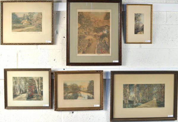 Group of Six Wallace Nutting Colored Photographs