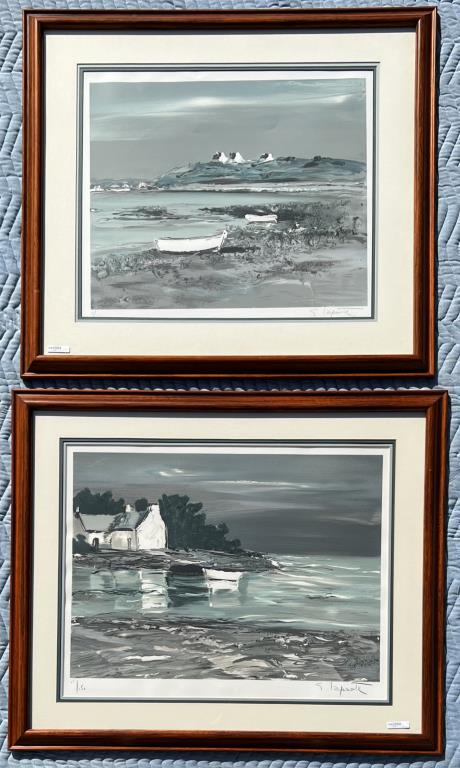 Laporte, Two Colored Lithos, Shore Scenes (1 of 5)