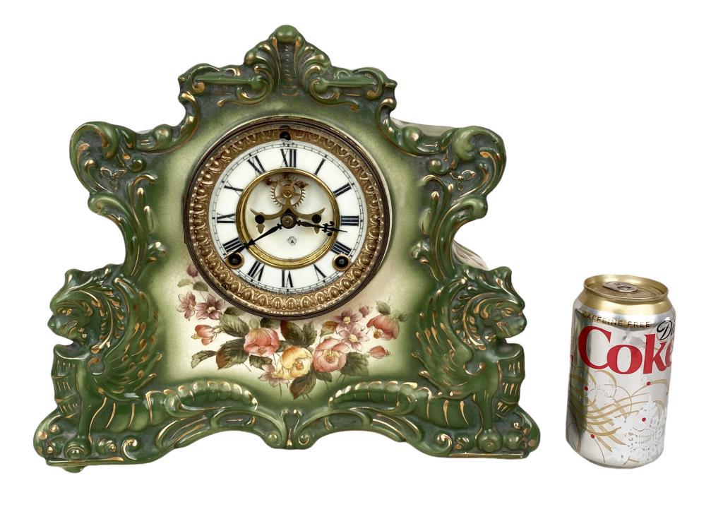 Ansonia "Radical" Porcelain Shelf Clock (1 of 7)