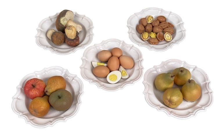 Five French Figueres Trompe L'oeil Faience Plates (1 of 5)