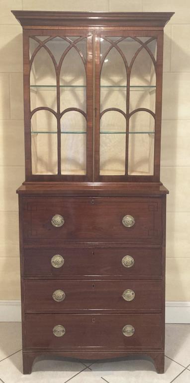 George III Inlaid Mahogany Bookcase (1 of 4)