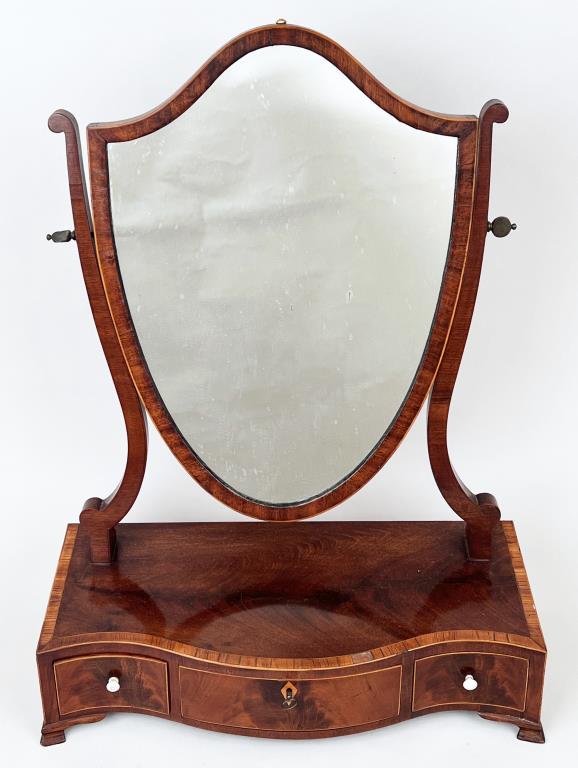 George III Inlaid Mahogany Dressing Mirror (1 of 8)