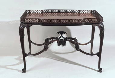 Elaborately Carved Mahogany China Table, Gillows