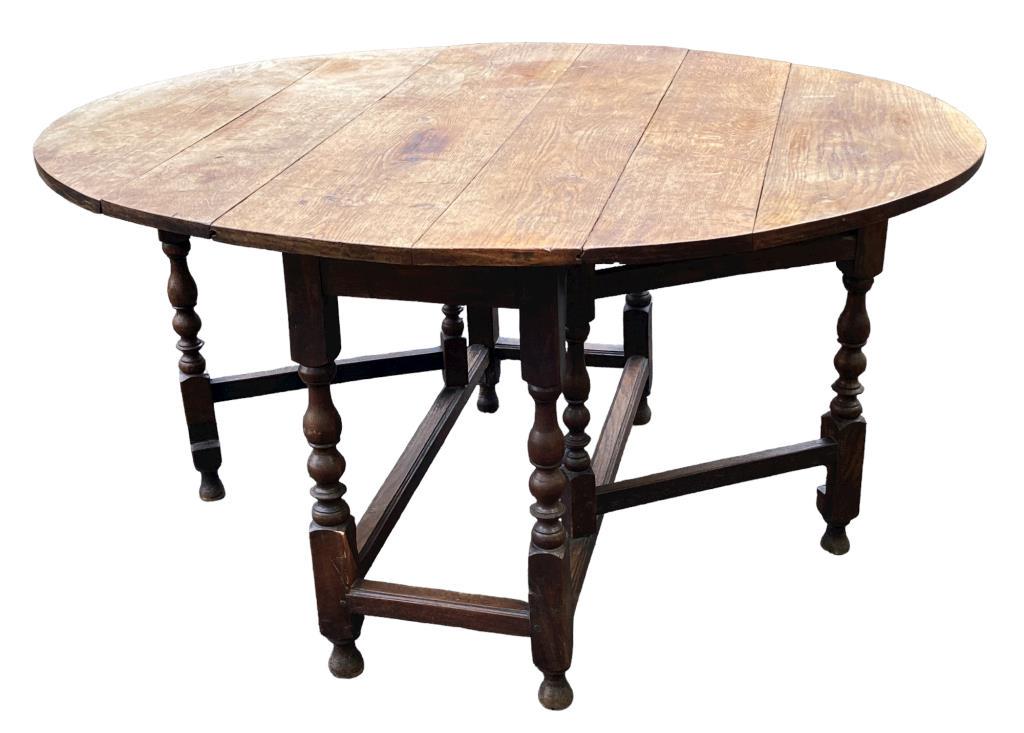 Antique English Oak Gate Leg Drop Leaf Table (1 of 12)