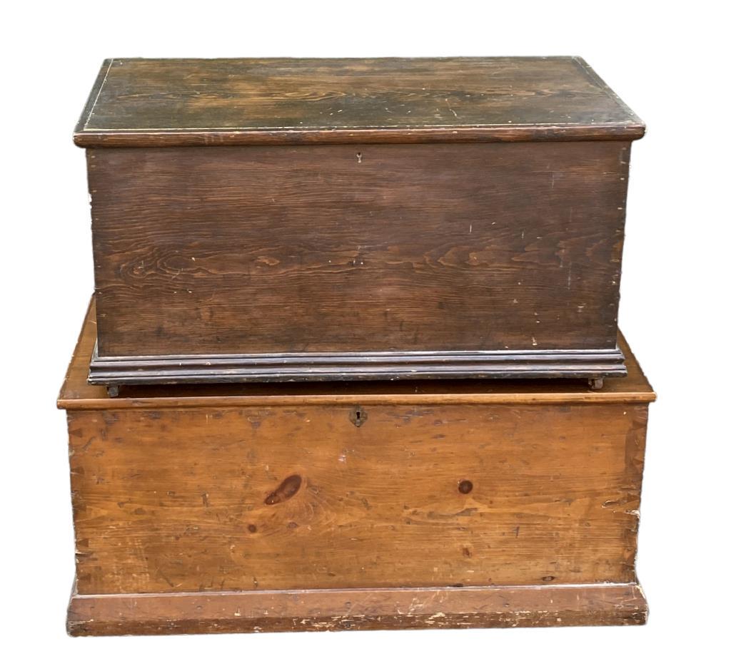 Two Antique Wooden Low Chests (1 of 13)