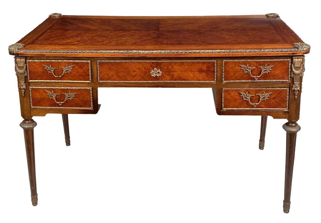 Louis XVI Style Bronze Mounted Writing Desk (1 of 6)