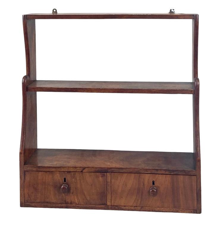 American Federal Mahogany Two Drawer Hanging Shelf (1 of 8)