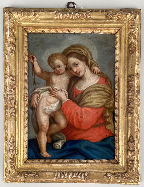 Continental Icon With Madonna & Child, Oil On Tin (1 of 4)