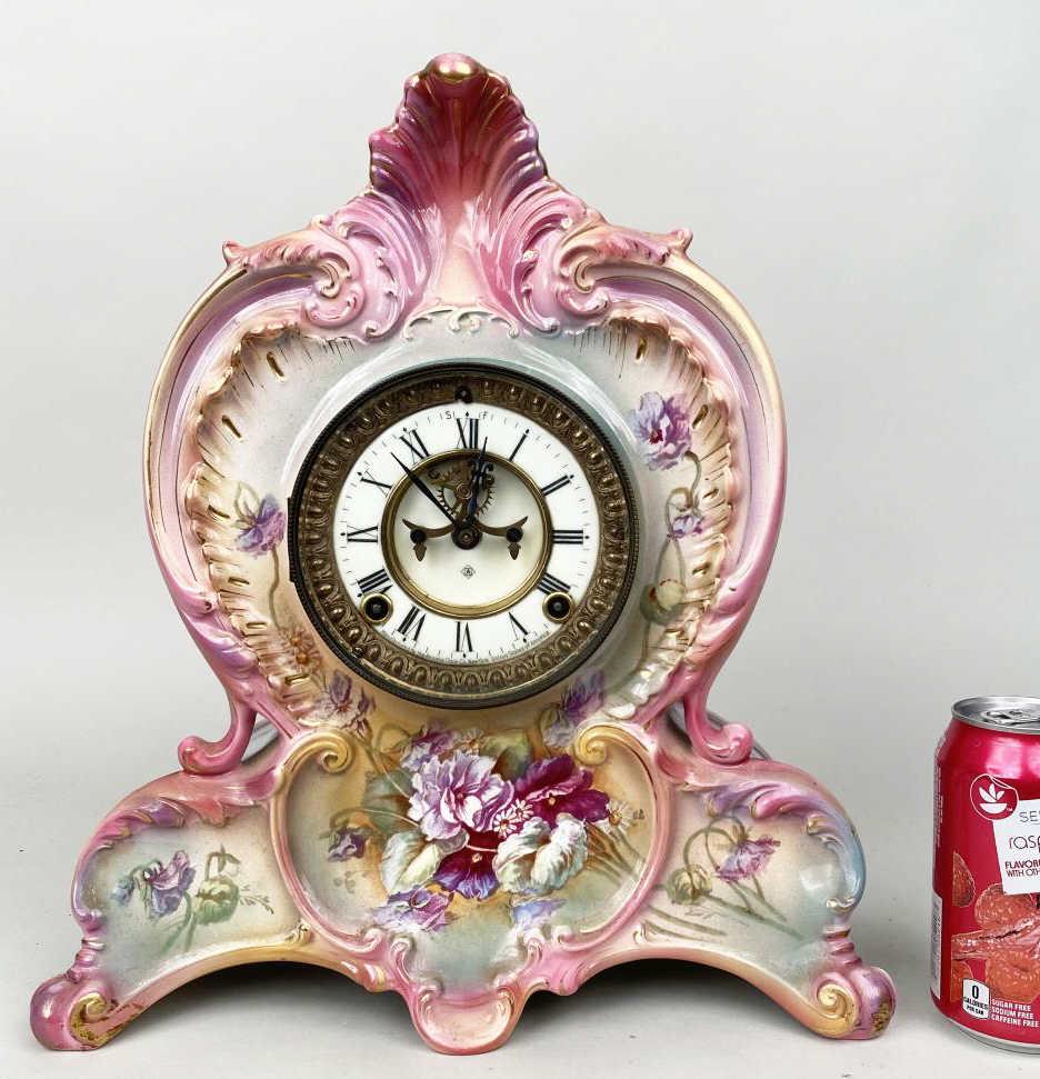 Ansonia German Porcelain Victorian Mantle Clock (1 of 7)