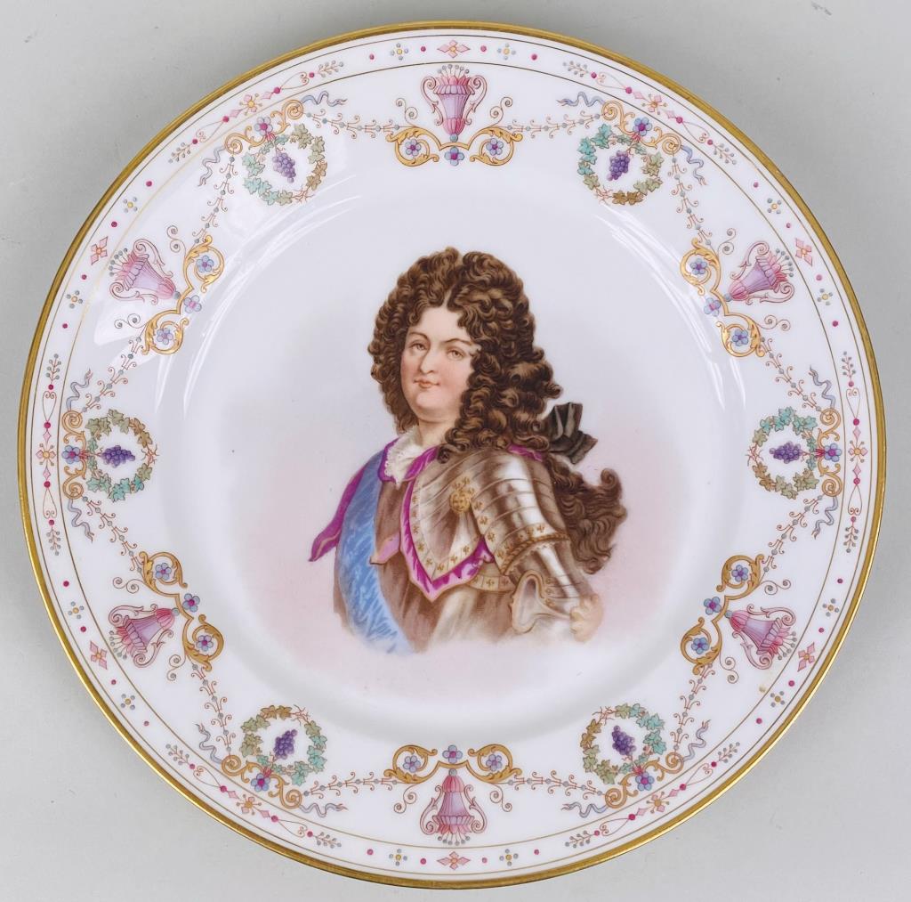 Sevres Marked Louis XIV Porcelain Cabinet Plate (1 of 4)