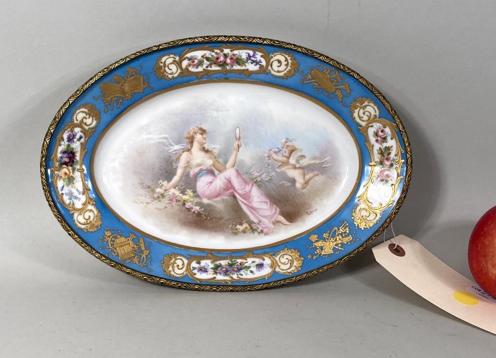 Gilt Bronze Mounted Limoges Oval Porcelain Platter (1 of 6)