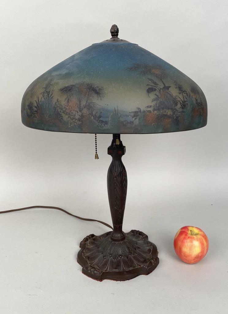 Attr. Handel Table Lamp, Associated Panorama Shade (1 of 13)