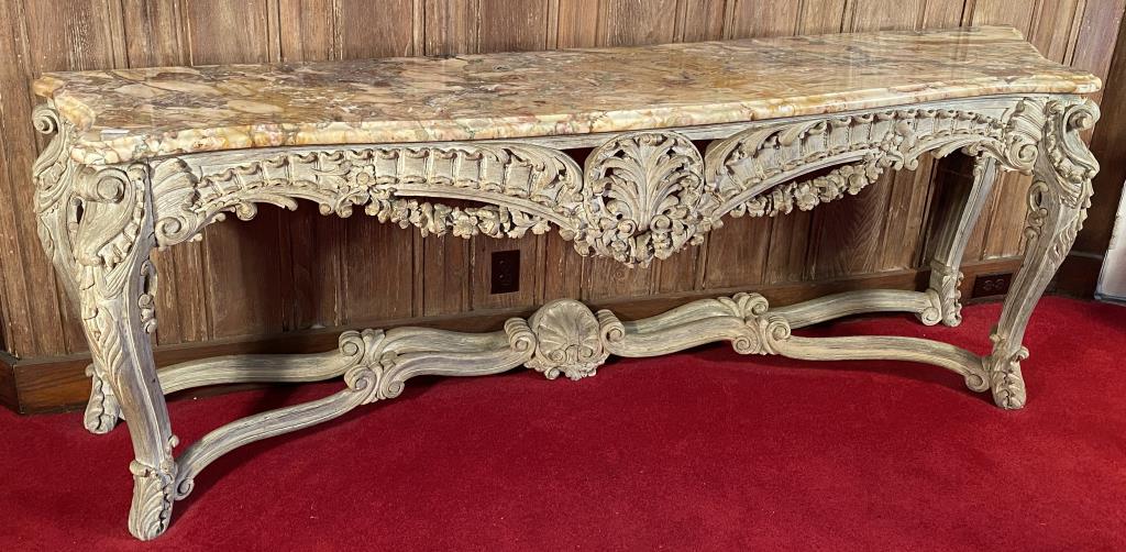 Continental Carved & Painted M/T Console Table (1 of 4)