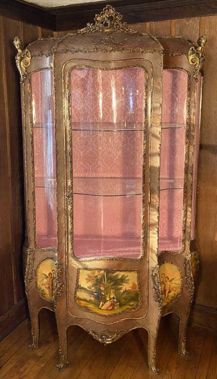 Louis XV Style Painted Ormolu Mounted Vitrine (1 of 6)