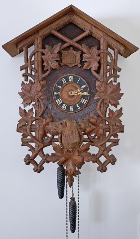 Antique German Black Forest Carved Cuckoo Clock (1 of 6)