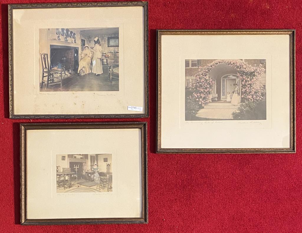 Three Wallace Nutting Prints, Domestic Scenes (1 of 2)