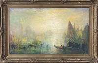 L.W. Powell, Large Venice Canal View O/C