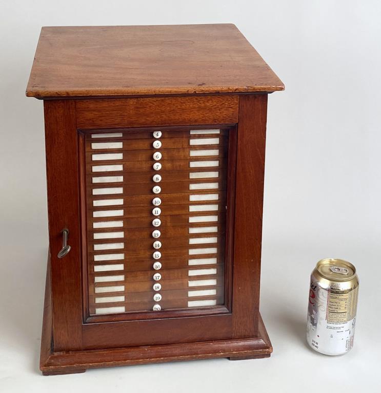 Pillischer, Inlaid Mahogany Microscope Lens Case (1 of 7)