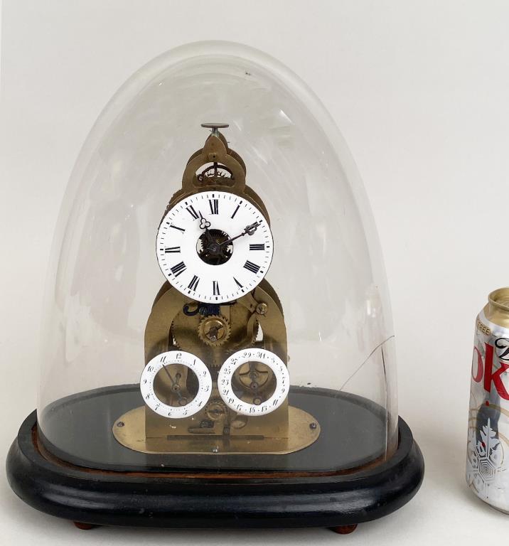 Small English Brass Skeleton Clock (1 of 8)