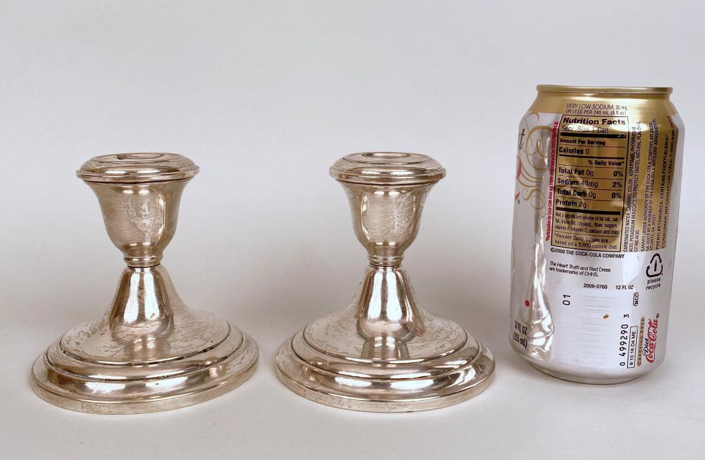 Pair Gorham Weighted Sterling Candlesticks (1 of 5)