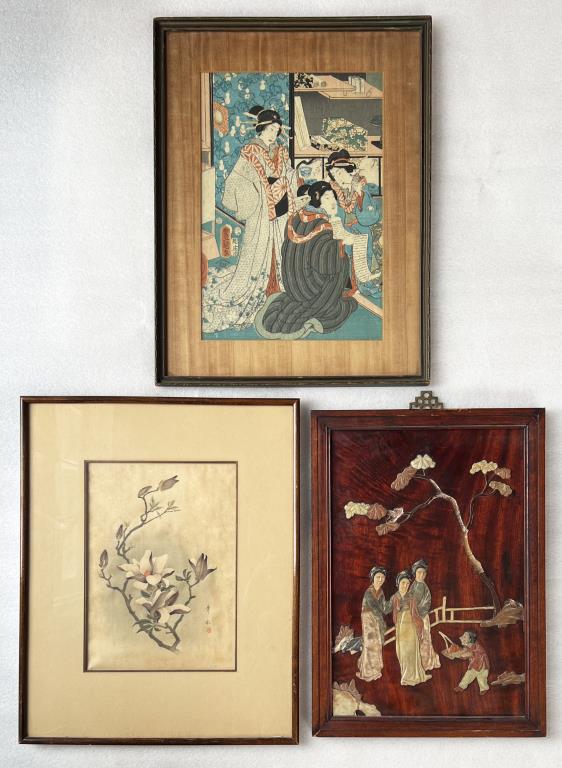 Three Asian Art Framed Works (1 of 8)
