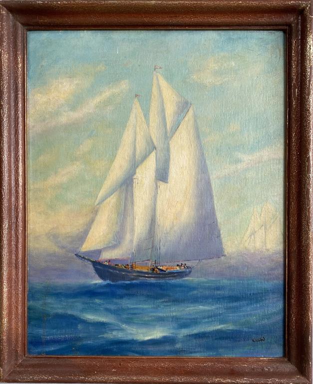 C. Amundsen, O/B "Sailboat In Full Sail" (1 of 5)