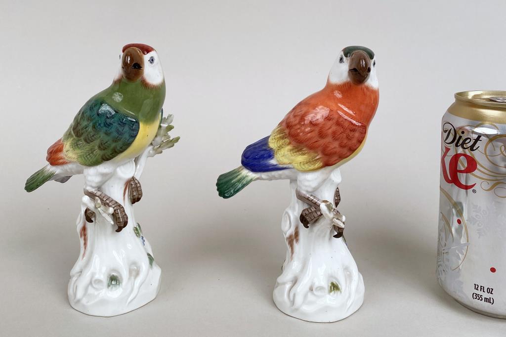 Pair German Meissen Porcelain Parrot Figures (1 of 6)