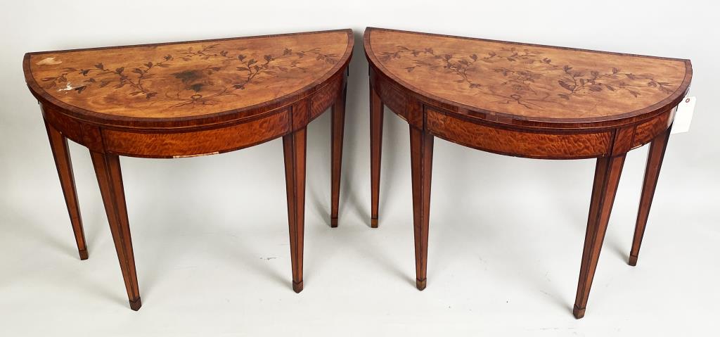 Pair George III Inlaid Satinwood Game Tables (1 of 11)