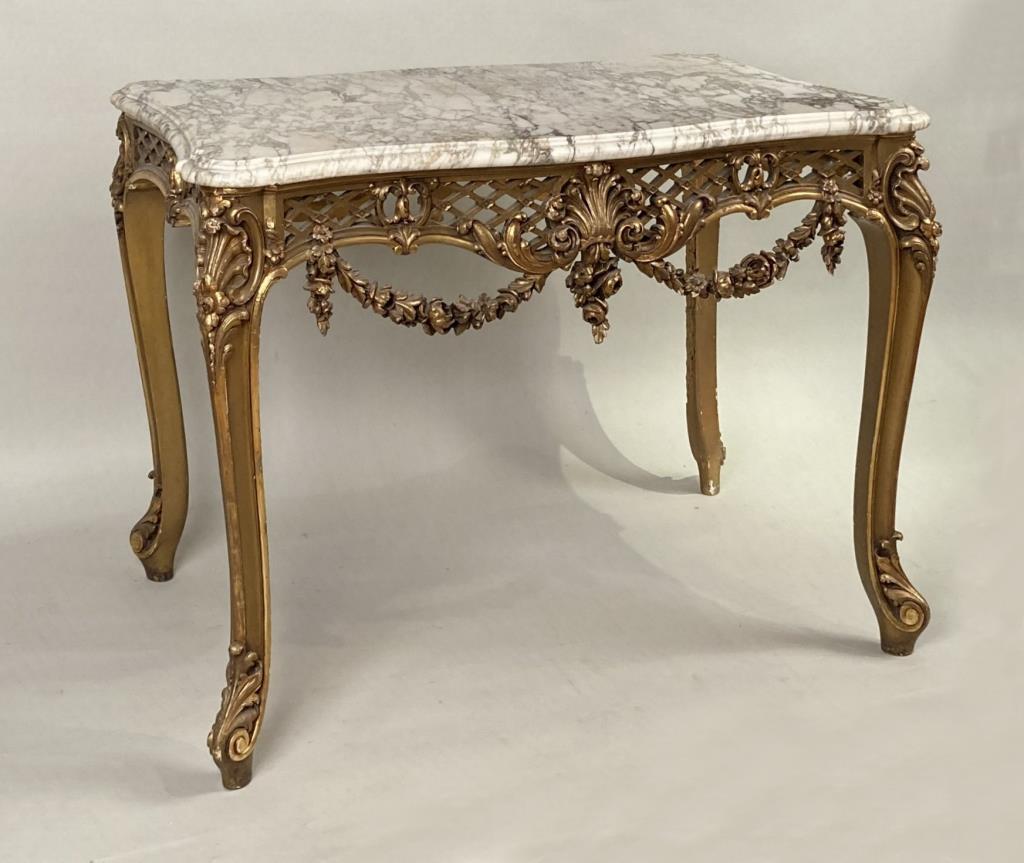 Continental Carved Giltwood M/T Console Table (1 of 13)