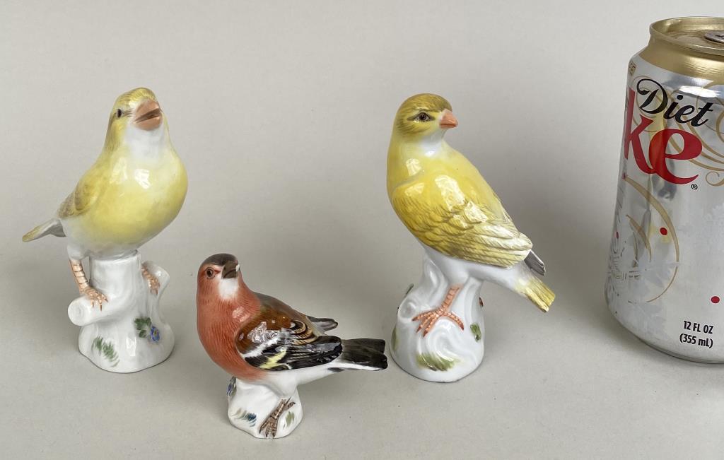 Three German Meissen Porcelain Songbird Figures (1 of 7)