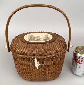 Vintage Nantucket Basket Purse, Farnum (1 of 10)